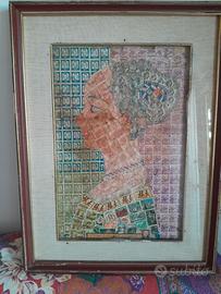 quadro collage francobolli