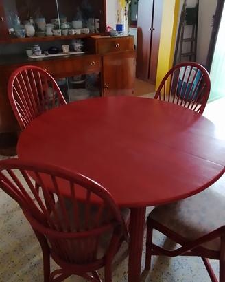 tavolo ciliegio allungabile  con 4 sedie - legno m