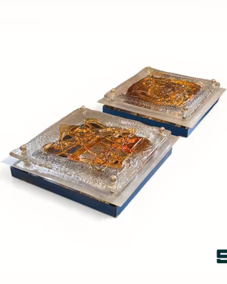 COPPIA APPLIQUE Design ANGELO BROTTO Vetri Murano