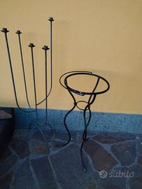 candelabro in ferro battuto e atrium per pianta