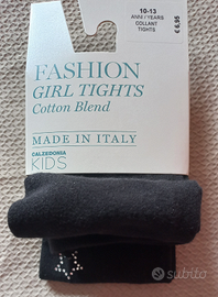 Collant nero con stelline Goldenpoint