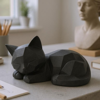 Statua Gatto Dormiente Moderna Decorazione Minimal