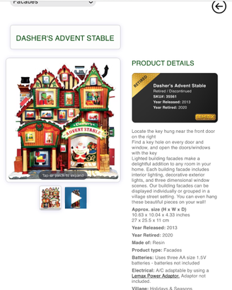 Lemax facciata Dasher’s Advent Stable