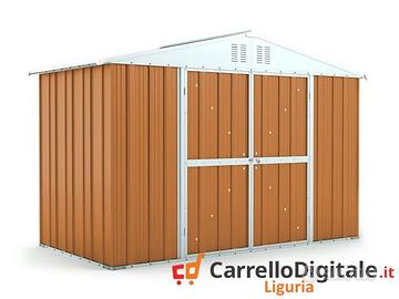 Box giardino lamiera zincata 327x155 legno chiaro