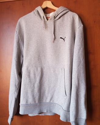 felpa Puma grigia con cappuccio. Tg XXL