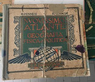 vecchio atlante geografia fisica politica Paravia.