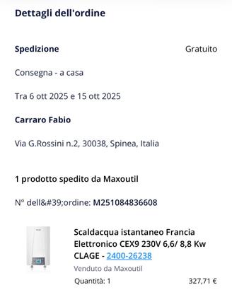 Scaldacqua istantaneo