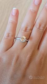 Anello argento e Moissanite 1 Carato