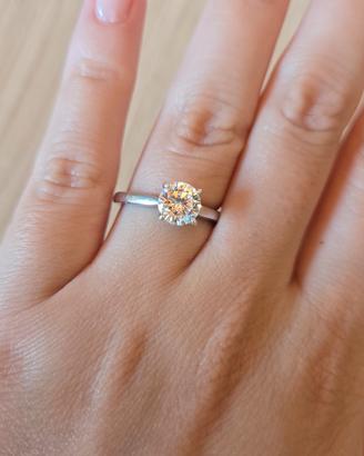 Anello argento e Moissanite 1 Carato