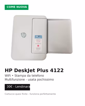 HP DeskJet Plus 4122 WiFi - Multifunzione