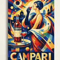 Stampa A3 Campari Art déco futurismo poster