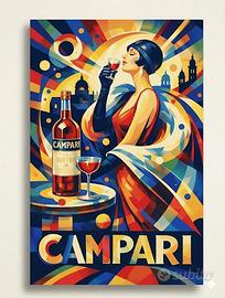 Stampa A3 Campari Art déco futurismo poster
