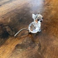 Gattino in cristallo Swarovski con coda in metallo