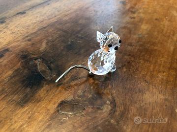 Gattino in cristallo Swarovski con coda in metallo