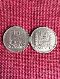 2 Monete 10 Franchi Fr. 1948