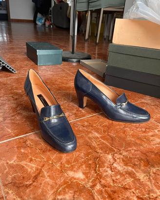 Scarpe donna pelle blu n. 40 Made in Italy vero cu