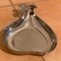 Contenitore vintage silver plate a forma di pera