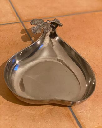 Contenitore vintage silver plate a forma di pera