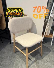2 Sedia Helda Kave home in ciniglia beige e massel