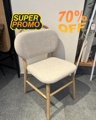 2 Sedia Helda Kave home in ciniglia beige e massel