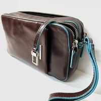 Pochette piquadro pelle marrone