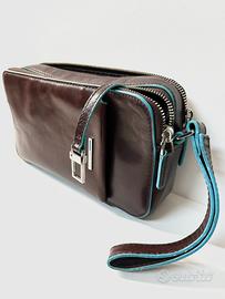 Pochette piquadro pelle marrone