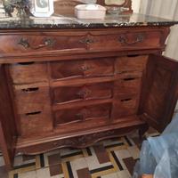 Cassettiera in noce e specchio anni 30 originale 