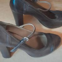 scarpe tacco quadrato in pelle tg. 40 Lena Milos