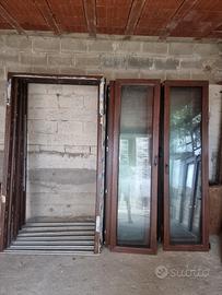 Porte finestre doppie 120 x 220 PVC EFFETTO LEGNO