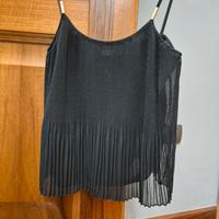 Top nero plissettato