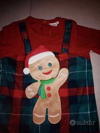 Pigiamone natalizio biscottino baby neonati feste