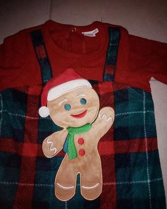 Pigiamone natalizio biscottino baby neonati feste