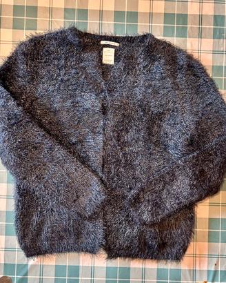 Maglione peloso Zara Knitwear blu/nero