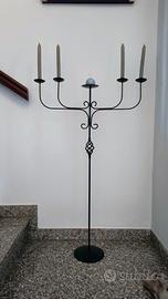 candelabro da terra in ferro battuto