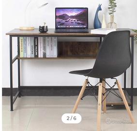 Scrivania in legno e metallo 
