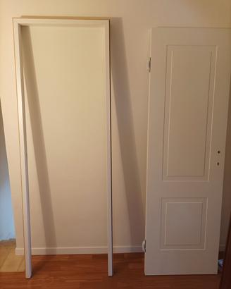 porta bianca laccata 200 x 60 spingere dx nuova