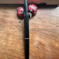 stilografica stiloforoCOLUMBUS 12 resina nera oro