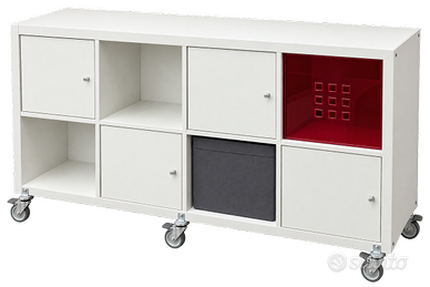 Mobile IKEA a 8 scomparti con ruote e contenitori
