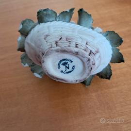 Cestino ceramica Capodimonte