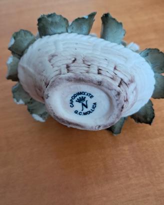 Cestino ceramica Capodimonte