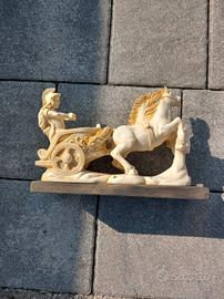 scultura biga romana vintage 