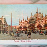 VENEZIA PIAZZA SAN MARCO BASILICA 1915 - VIAGGIATA