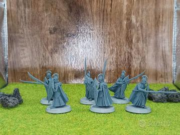 Elfi guerrieri di Rivendell con lancia mesbg lotr