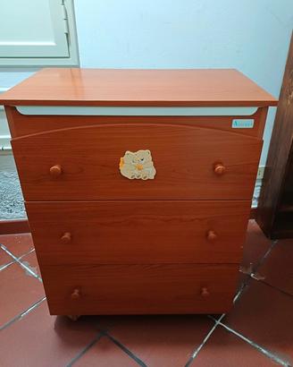 Cassettiera Fasciatoio con vasca integrata
