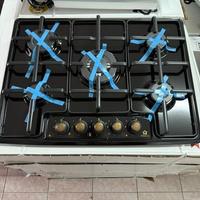 Piano cottura 70cm nero rustico 5 fuochi nuovo