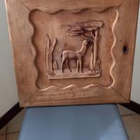 ANTA armadio SCOLPITA CON DECORAZIONE di CAMOSCIO