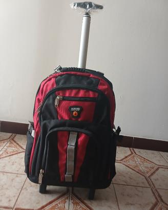 Zaino trolley AUKING rosso e nero - nuovo
