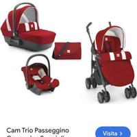 trio cam+ seggiolone+seggiolino auto+ sdraietta