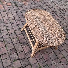 tavolino vimini vintage 