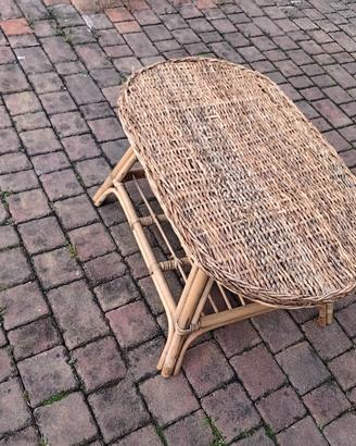 tavolino vimini vintage 